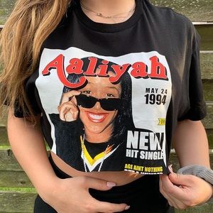vintage cropped / reworked aaliyah tee.